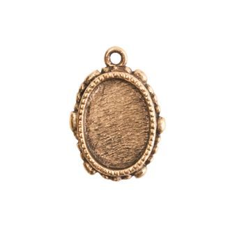 Nunn Design pendant with a setting oval with ornaments 21x15mm gold-plated
