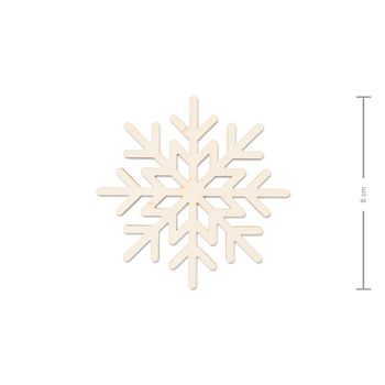 Wooden cutout snow flake 8cm No.2