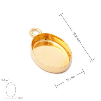 Silver pendant with a setting 14x10mm gold-plated No.1218
