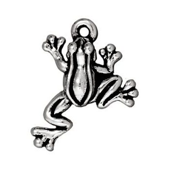TierraCast pendant Leap Frog antique silver