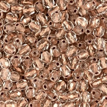 Broušené korálky 4mm Crystal Copper Lined