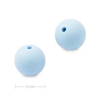 Silicone round beads 15mm Pastel Blue