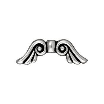 TierraCast bead Angel Wings antique silver