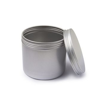 Aluminium candle container 75x70mm in the colour of silver