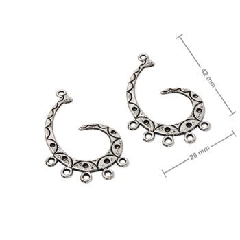 Chandelier earring findings 42x28mm staroin the colour of silver