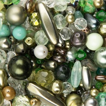 Czech glass beads mix green