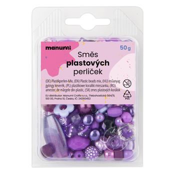 Mix of plastic beads purple
