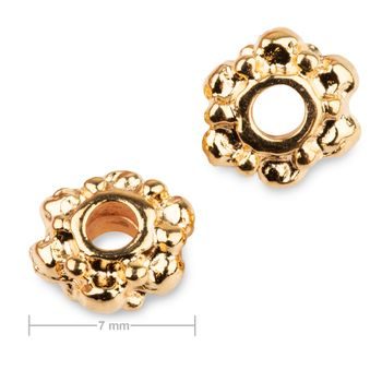 Metal spacer bead flower 7mm in the colour of gold