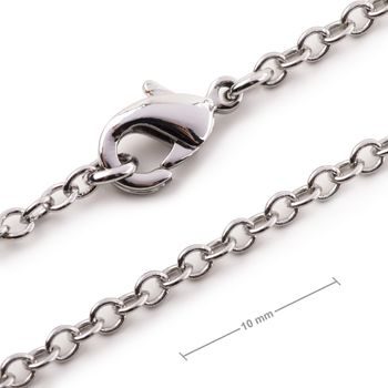 Jewellery chain with 2.5mm link with a clasp in the colour of platinum 50cm