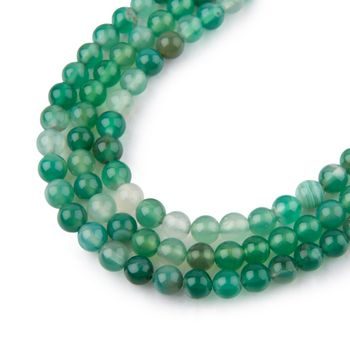 Green Banded Agate beads 4mm