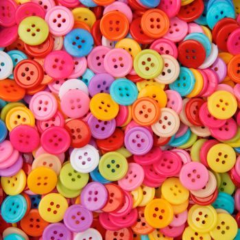 Plastic buttons round 20pcs colourful