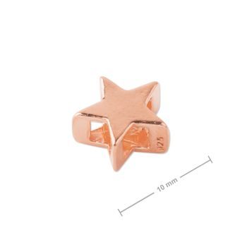 Silver pendant star rose gold plated No.1102