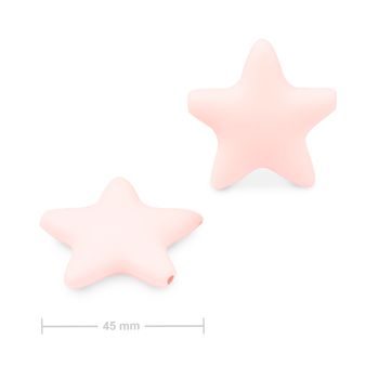 Silikonové korálky hvězdička 45x45mm Petal Pink