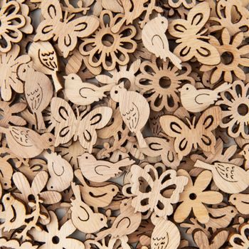 Mix of wooden cutouts Meadow 75pcs