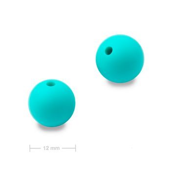 Silikónové guľaté koráliky 12mm Turquoise