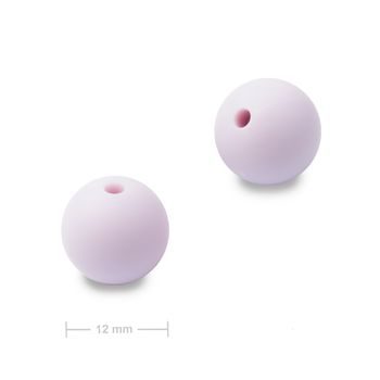 Silicone round beads 12mm Lilac Purple