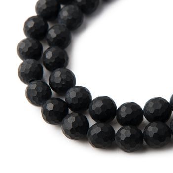 Black onyx 8 mm faceted matte