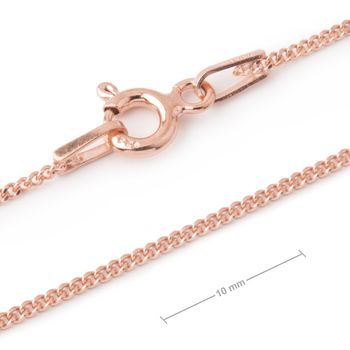 Silver chain with a clasp 45cm plated with 18K rose gold No.924