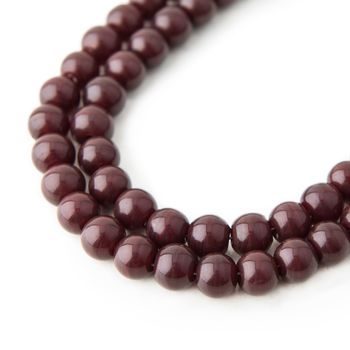 Glass Mala beads 8mm/17cm red