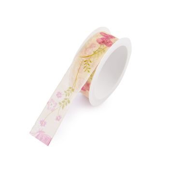 Organza gift ribbon with butterflies 25mm/3m