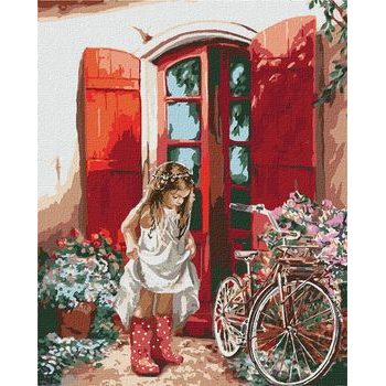 Maľba podľa čísel obraz s dievčaťom v štýle vintage 40x50cm