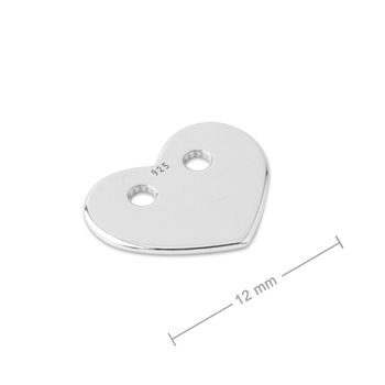 Stříbrný spojovací díl srdce 12 mm