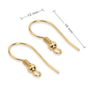 Sterling silver 925 gold-plated earring hook 18x12mm No.611