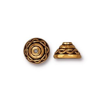 TierraCast bead cap 8mm Celtic antique gold No.381