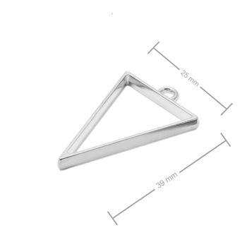 Frame for casting crystal resin triangle 39x25mm in the colour of silver