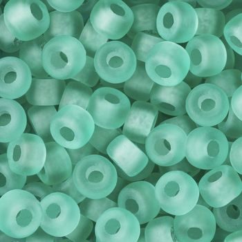 Czech glass large hole beads 6mm Green Aquamarine Matt