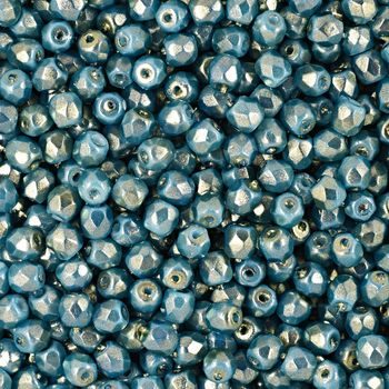 Glass fire polished beads 3mm Halo Ethereal Azurite