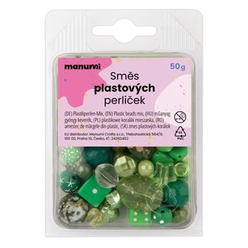Mix of plastic beads green