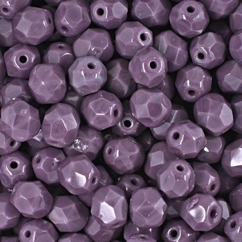 Glass fire polished beads 6mm Opaque Purple
