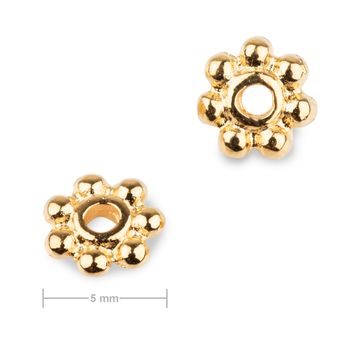 Metal spacer bead flower 5mm in the colour of gold