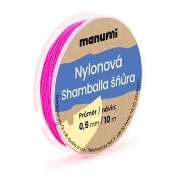 Nylónová šnúrka na Shamballa náramky 0,5mm/10m neónová ružová č.4