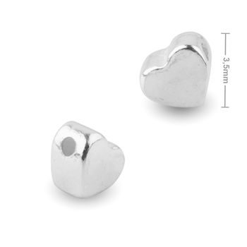 Silver bead heart 4x3.5mm No.1115