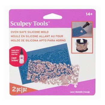 Sculpey bakeable silicone mould with lace