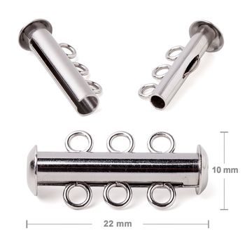 Stainless steel 316L three-line slide tube clasp 22x10mm