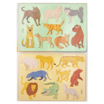 Set of creative stencils with templates Zoo