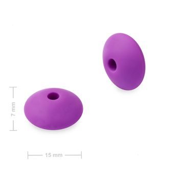 Silicone lentil beads 12x7mm Lavender