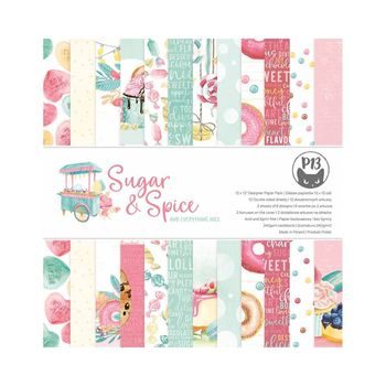 Set of double-sided papers for scrapbook 30x30cm 12 sheets P13 Sugar and Spice