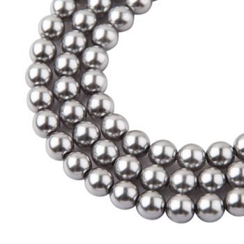 Glass pearls 6mm hematite
