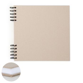 Scrapbook side ring bound album 24 sheets 22x22cm in natural colour with white paper 300g/m²