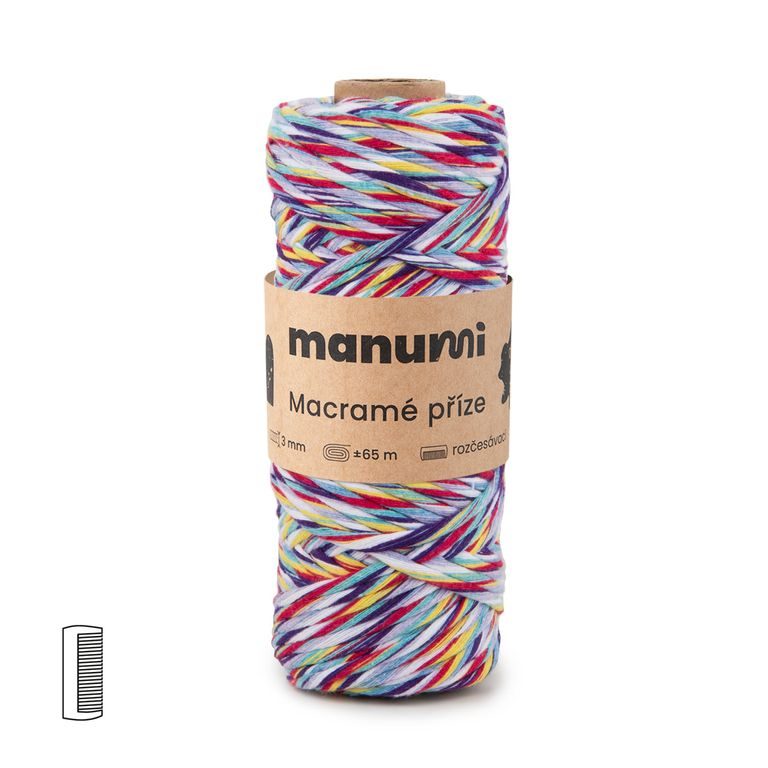 Manumi Macramé příze stáčená 3mm barevná