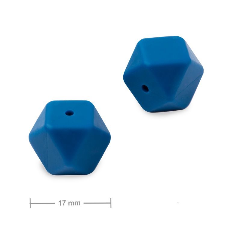 Silicone beads hexagon 17mm Midnight Blue
