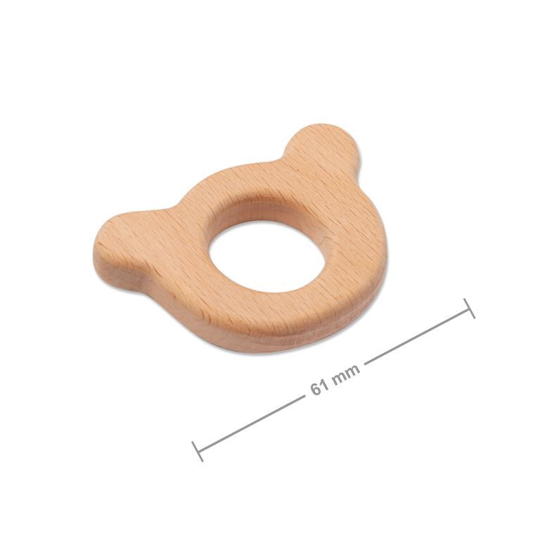 Wooden teether mouse 61mm