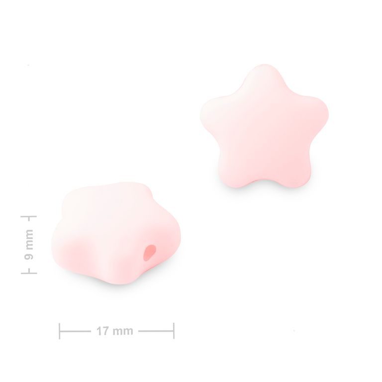 Silikónové koráliky hviezdička 17x16x9mm Baby Pink