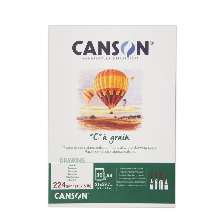 Canson sketch pad "C" á grain 30 sheets A4 224 g/m²