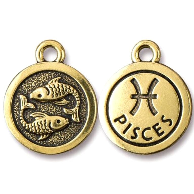 TierraCast pendant Pisces antique gold