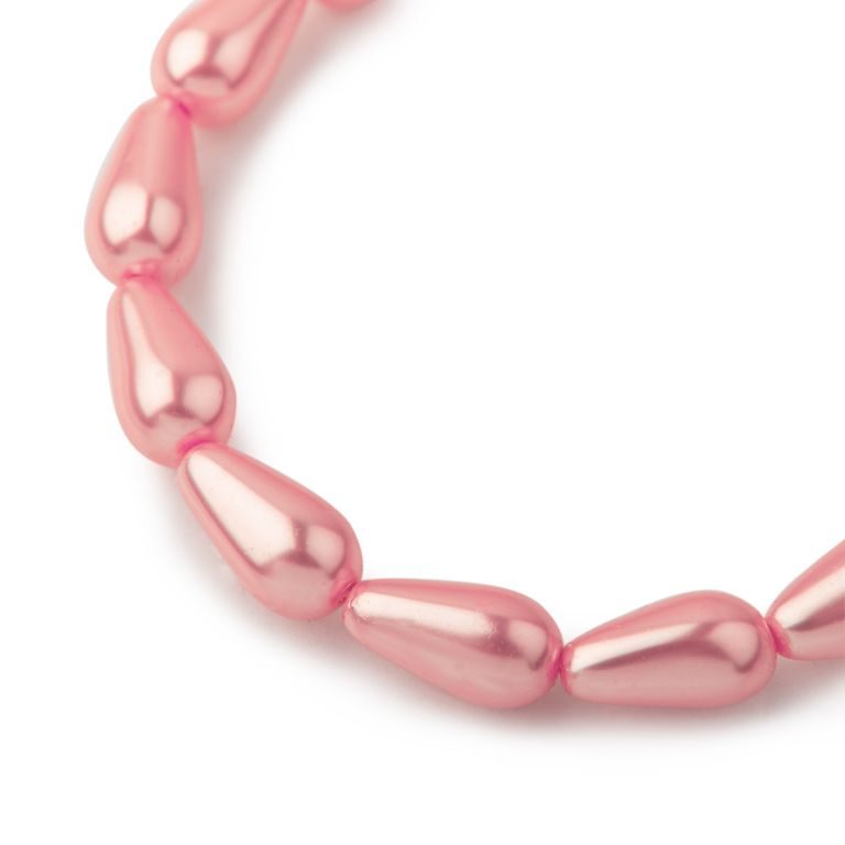 Glass pearls 15x8mm pink